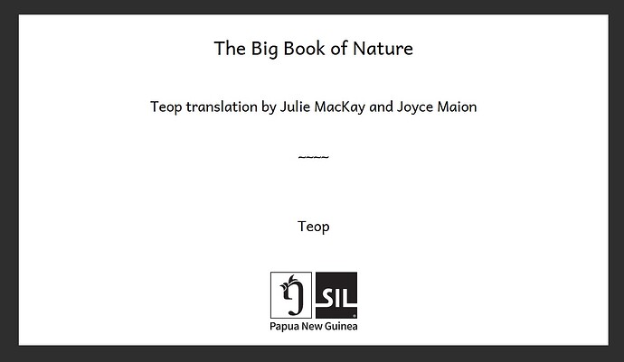 Big book of nature title page